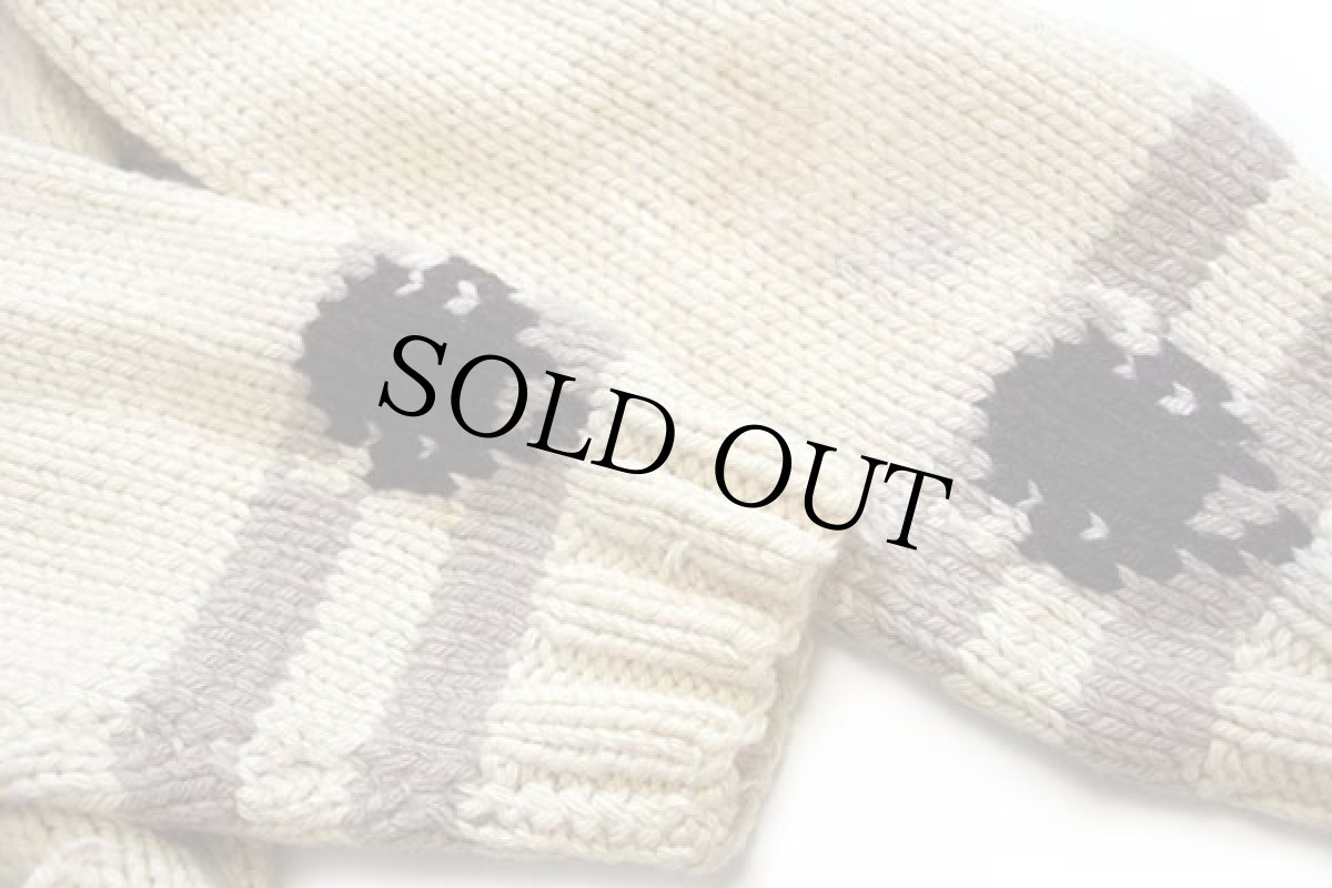 画像6: 60s バイソン柄 ウール カウチンセーター (6)