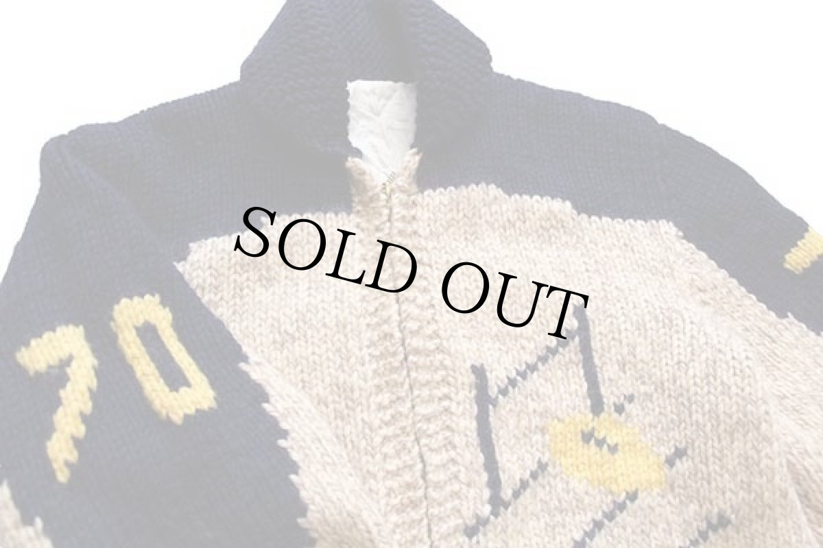 画像3: 60s アメフト柄 ウール カウチンセーター (3)