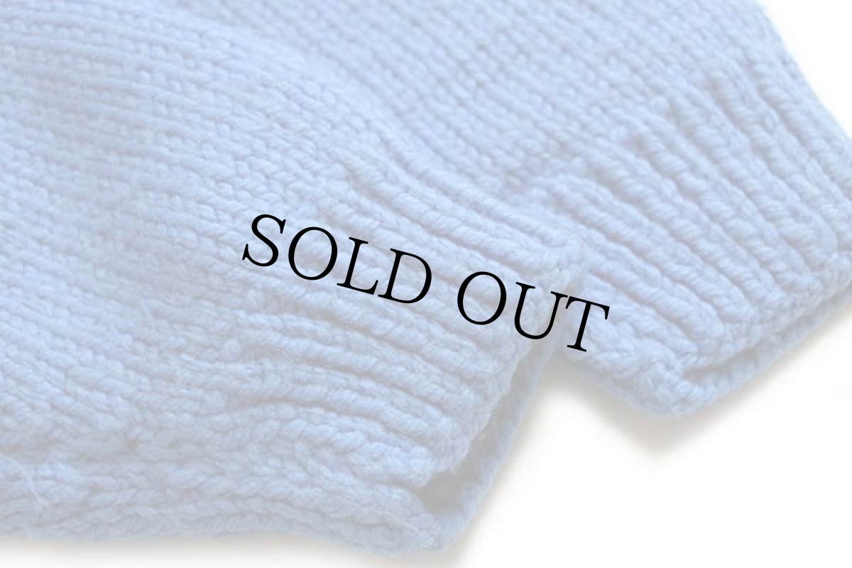 画像6: 80s シロクマ柄 カウチンセーター 青 (6)