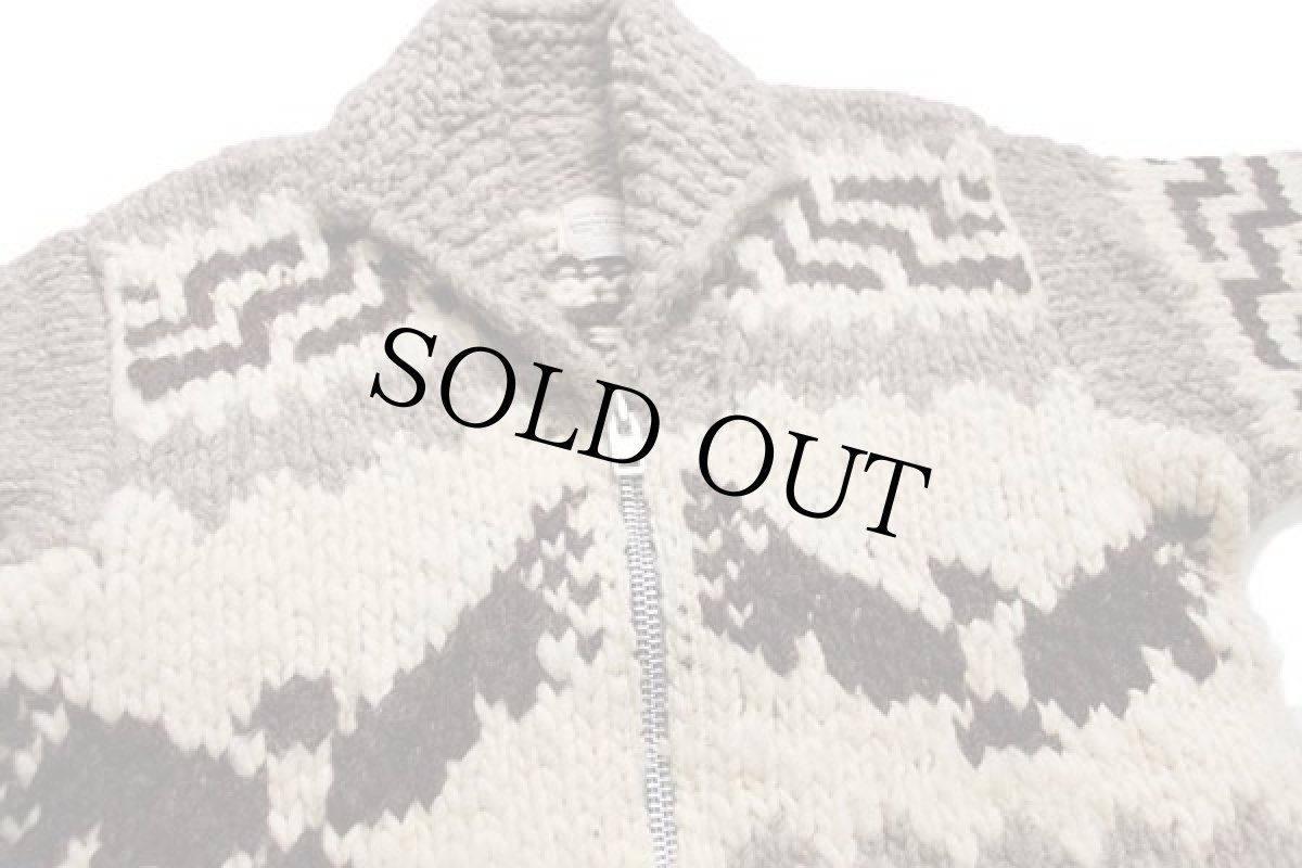 画像3: カナダ製 ネイティブ柄 ウール カウチンセーター (3)