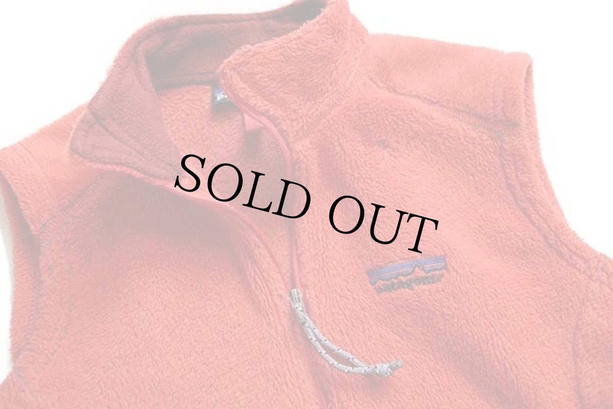 画像3: 00s USA製 patagoniaパタゴニア R2 POLARTEC フリースベスト パーシモン W-S★刺繍ロゴ (3)