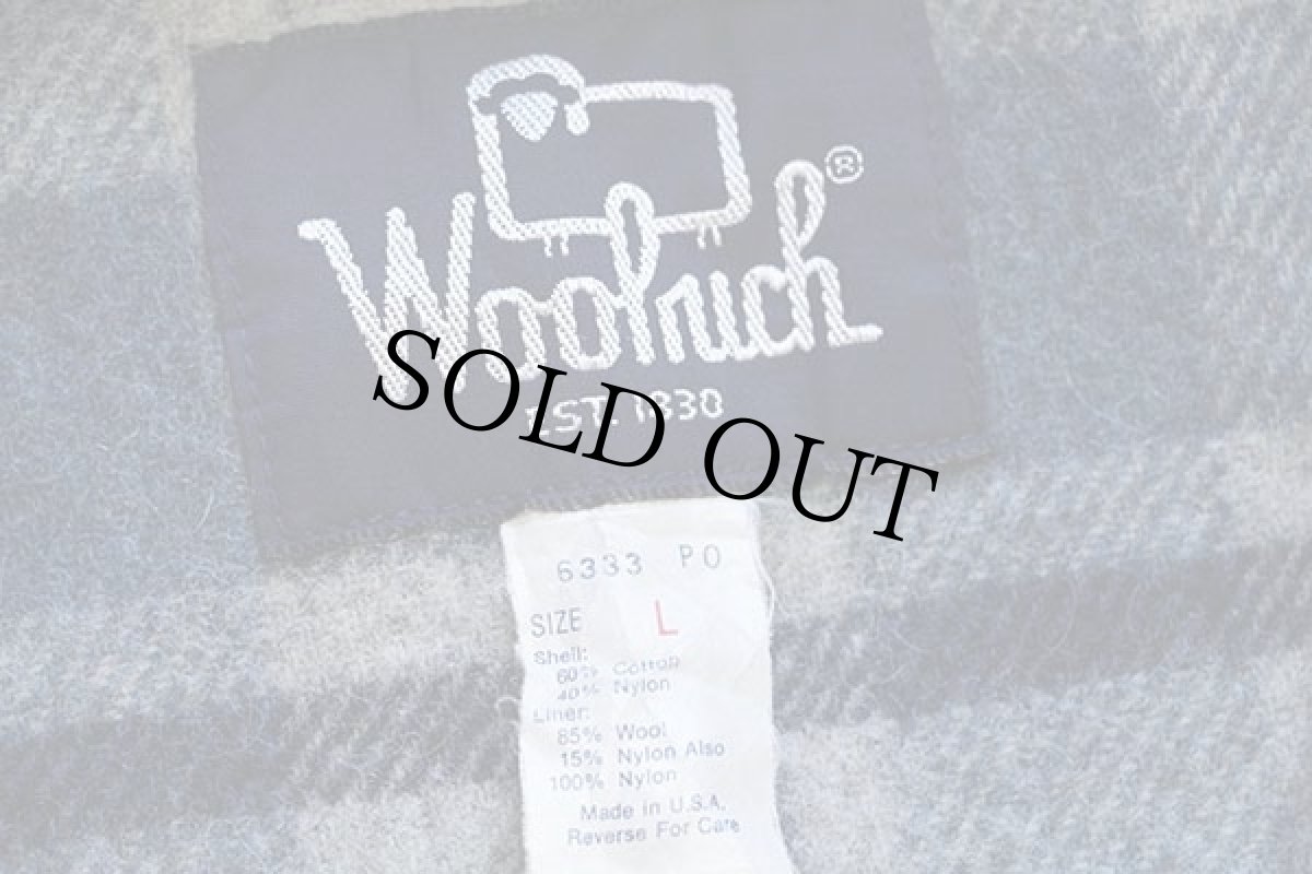 画像4: 80s USA製 Woolrichウールリッチ タータンチェック ウールライナー マウンテンパーカー ブルーグレー L (4)