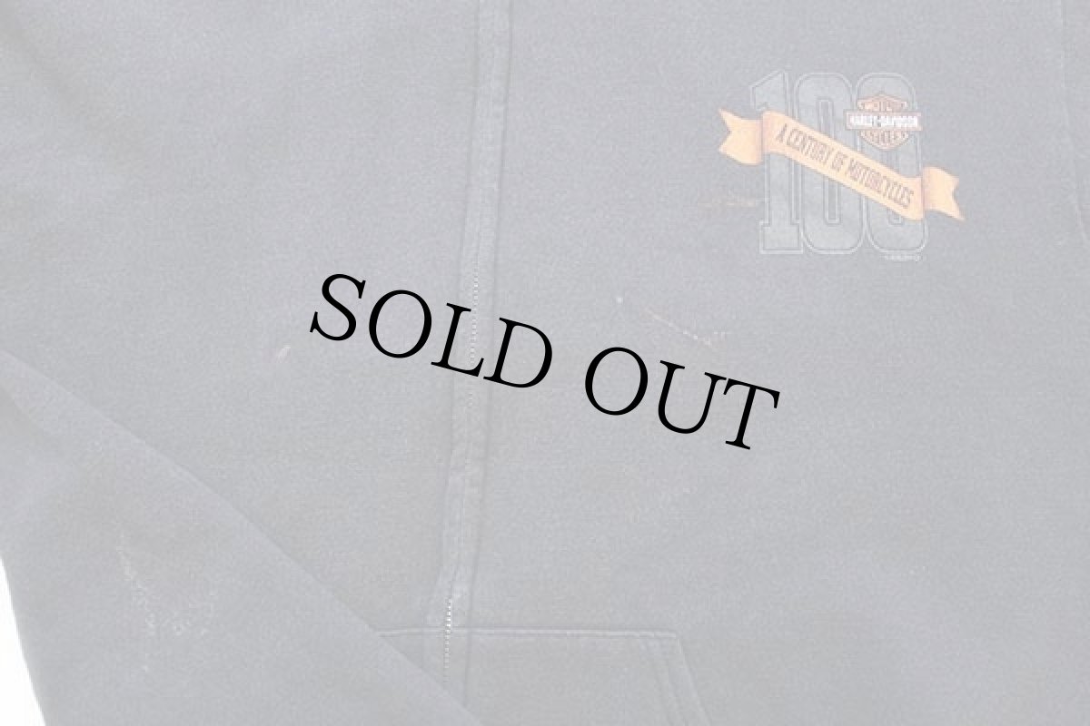 画像5: 00s HARLEY-DAVIDSONハーレー ダビッドソン 両面プリント スウェット ジップパーカー チャコールグレー L (5)