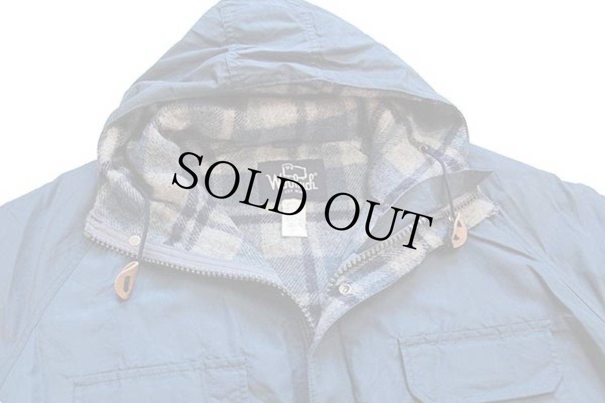 画像3: 80s USA製 Woolrichウールリッチ タータンチェック ウールライナー マウンテンパーカー ブルーグレー L (3)