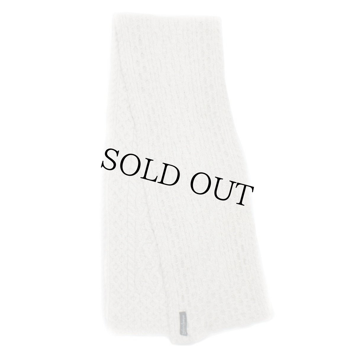 画像2: アイルランド製 Irelandseye ケーブル編み ウール ハンドニット マフラー ライトグレー (2)