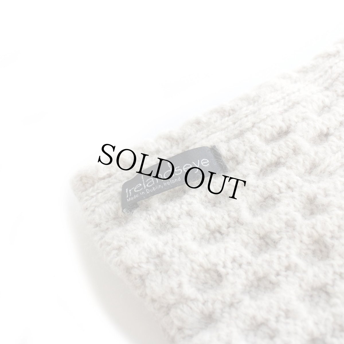 画像3: アイルランド製 Irelandseye ケーブル編み ウール ハンドニット マフラー ライトグレー (3)