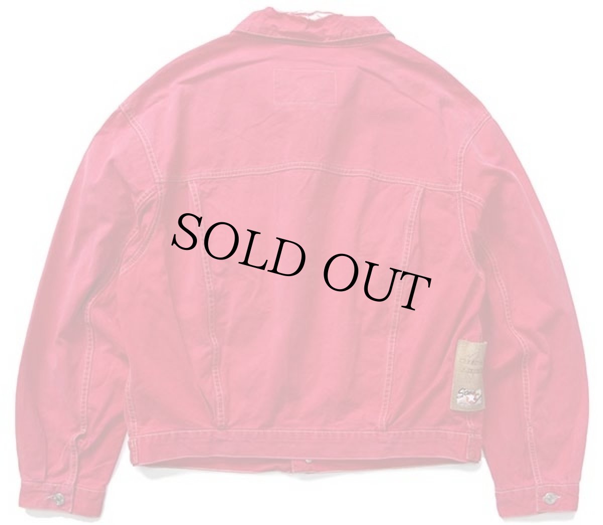 画像2: イタリア製 Dieselディーゼル カラーデニムジャケット 4ポケット ボロ 赤 L (2)