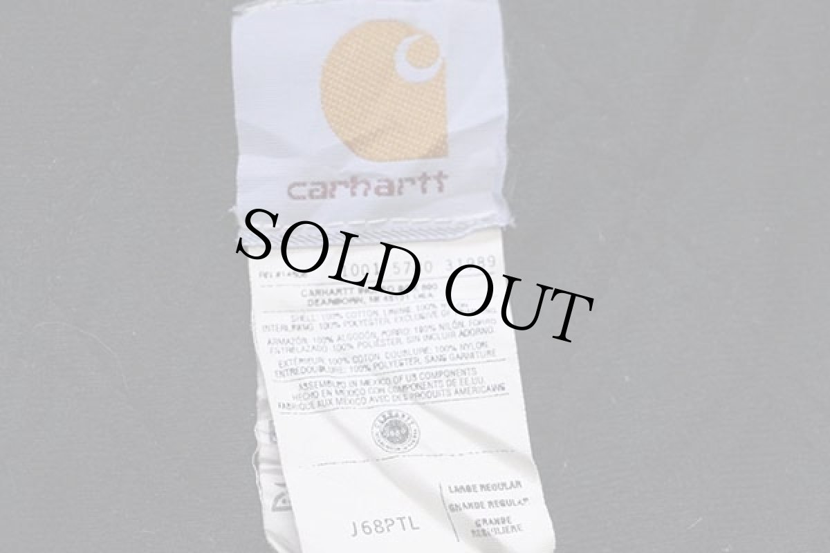 画像4: 00s メキシコ製 carharttカーハート パッチ付き キルティングライナー ダック地 アクティブジャケット パーカー グレー フェード L-R (4)