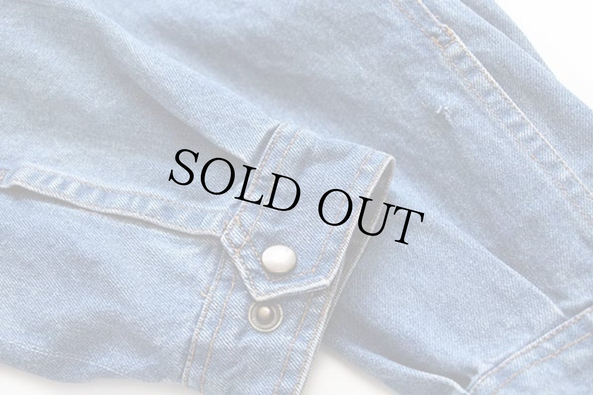 画像7: 90s ARRIVED ツートン 切り替え デニムパーカー 42/22w (7)