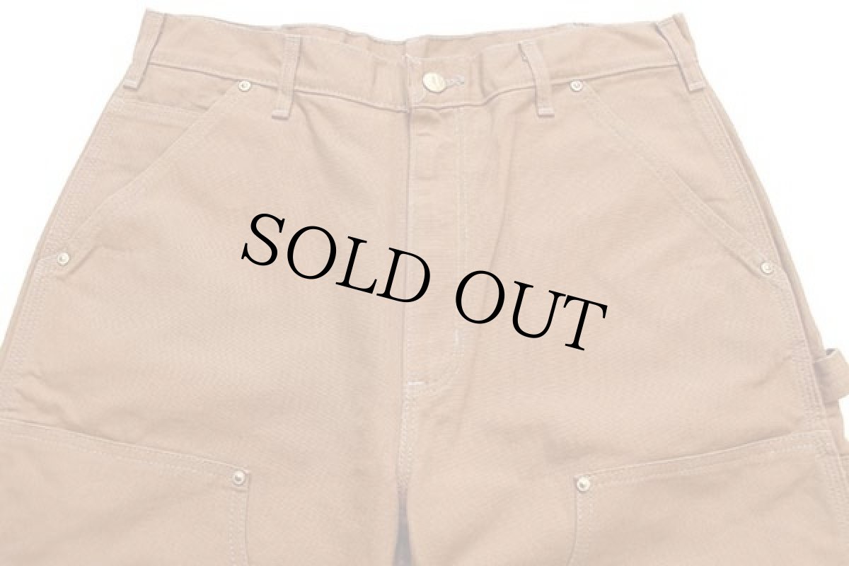 画像4: USA製 carharttカーハート ダブルニー ダック地 ペインターパンツ 茶 w32 L32 (4)