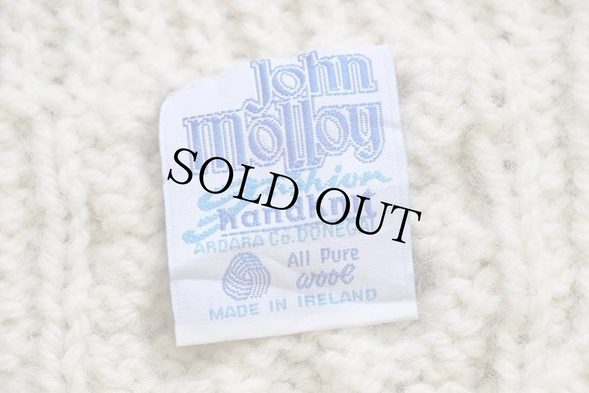 画像4: アイルランド製 John Molloy ノーカラー ケーブル編み ウール ハンドニット カーディガン ナチュラル★フィッシャーマン (4)