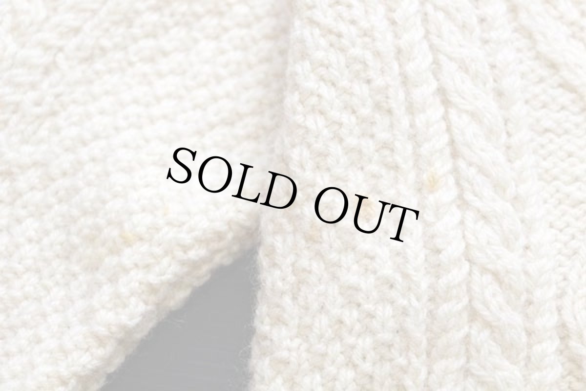 画像6: アイルランド製 John Molloy ノーカラー ケーブル編み ウール ハンドニット カーディガン ナチュラル★フィッシャーマン (6)