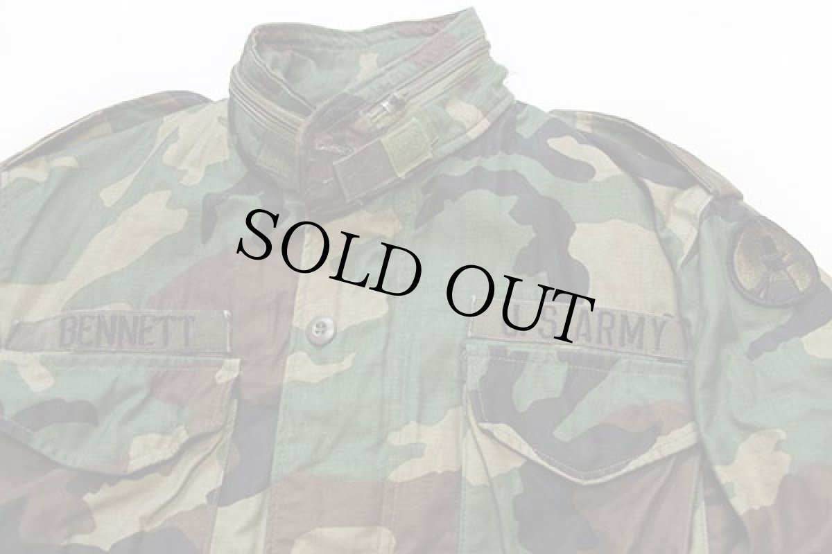 画像3: 80s 米軍 U.S.ARMY パッチ付き ウッドランドカモ M-65 フィールドジャケット S-S (3)