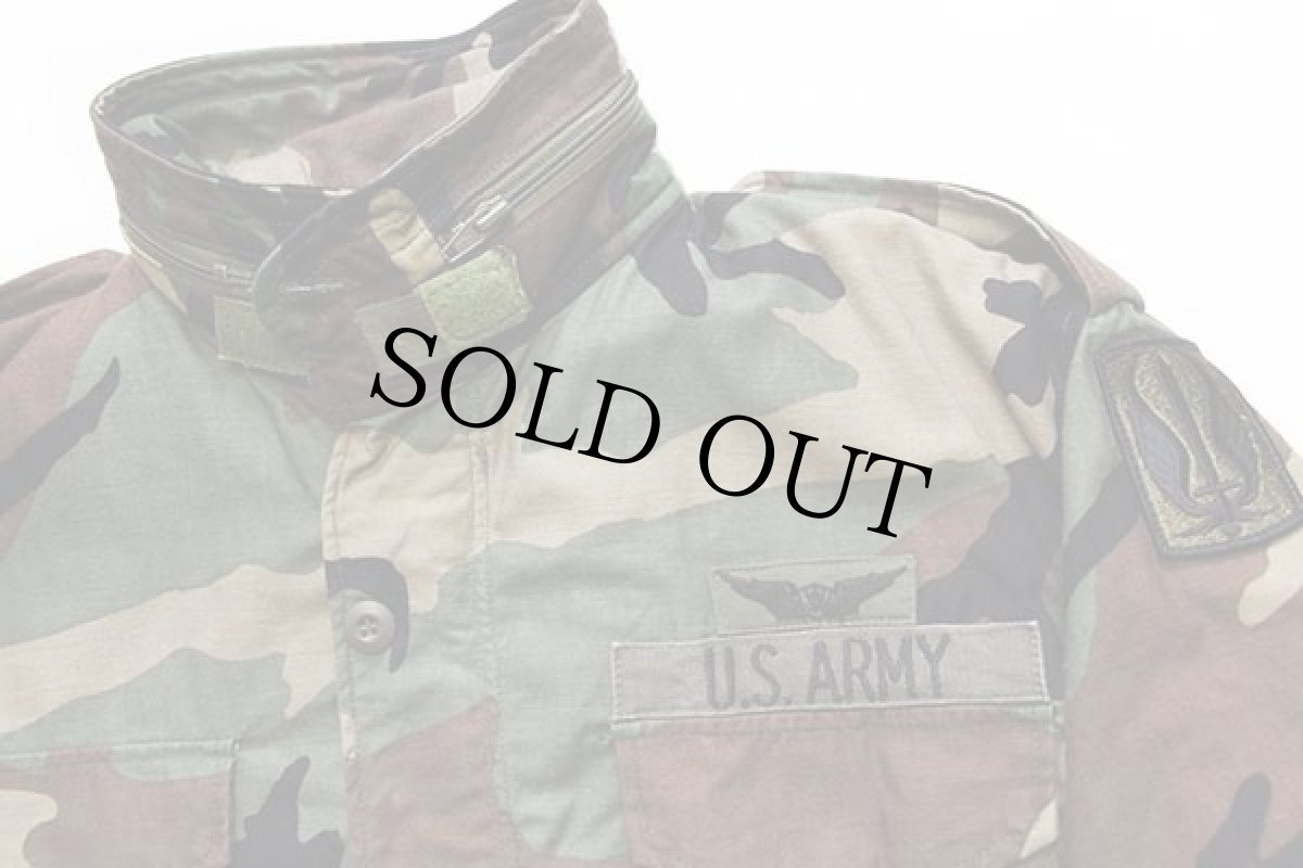 画像3: 80s 米軍 U.S.ARMY パッチ付き ウッドランドカモ M-65 フィールドジャケット M-S (3)