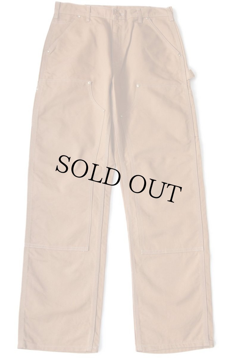 画像2: USA製 carharttカーハート ダブルニー ダック地 ペインターパンツ 茶 w32 L32 (2)