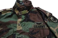 画像3: 80s 米軍 U.S.ARMY パッチ付き ウッドランドカモ M-65 フィールドジャケット S-S★B ALPHAアルファ (3)