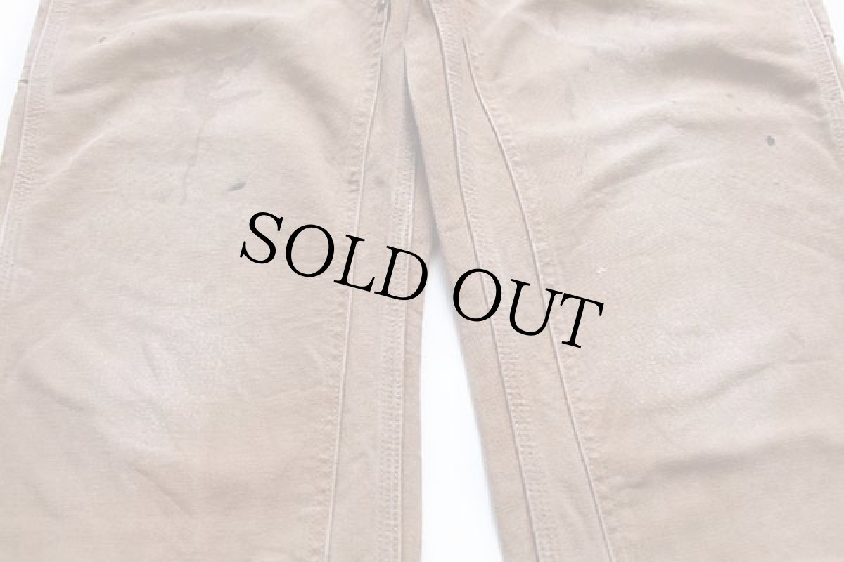 画像7: USA製 carharttカーハート ダブルニー ダック地 ペインターパンツ ペンキ飛び 茶 w34 L30 (7)