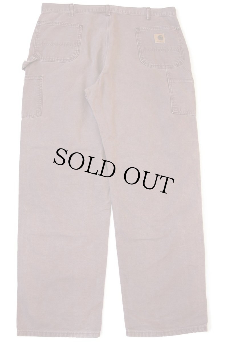 画像3: 00s USA製 carharttカーハート ダック地 ダブルニー ペインターパンツ 焦げ茶 w42 L34 (3)