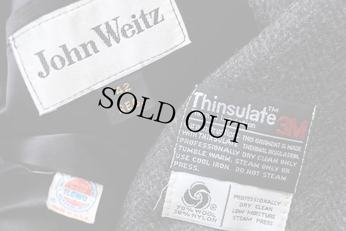 画像4: 80s USA製 John Weitz ヘリンボーン ツイード ウール チェスターコート 42 REG (4)