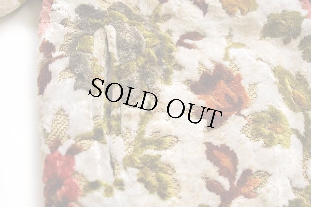 画像7: 60s フラワー柄 ショールカラー ゴブラン織り コート 16 (7)