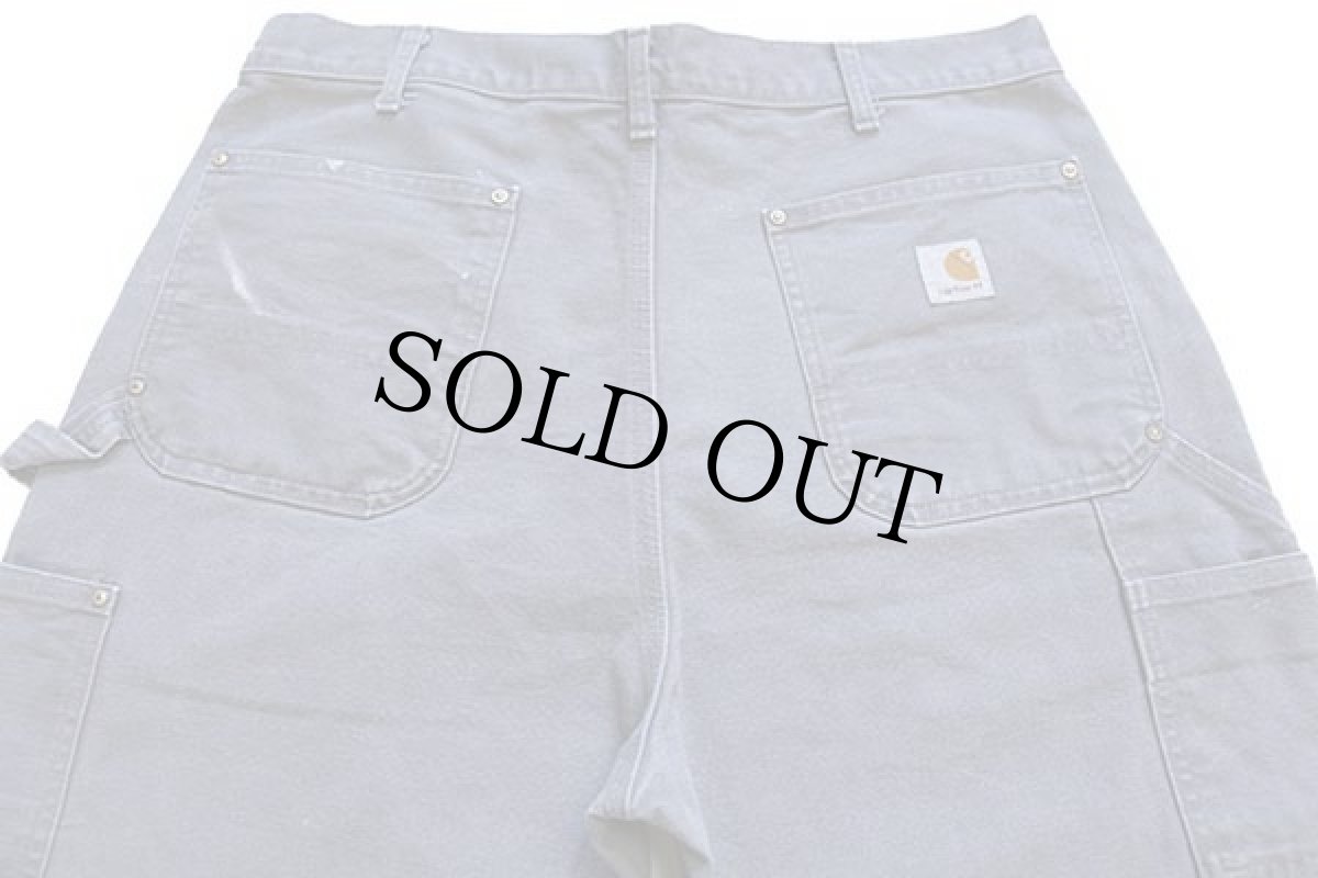 画像5: USA製 carharttカーハート ダック地 ダブルニー ペインターパンツ ペンキ飛び グレー w36 L34 (5)