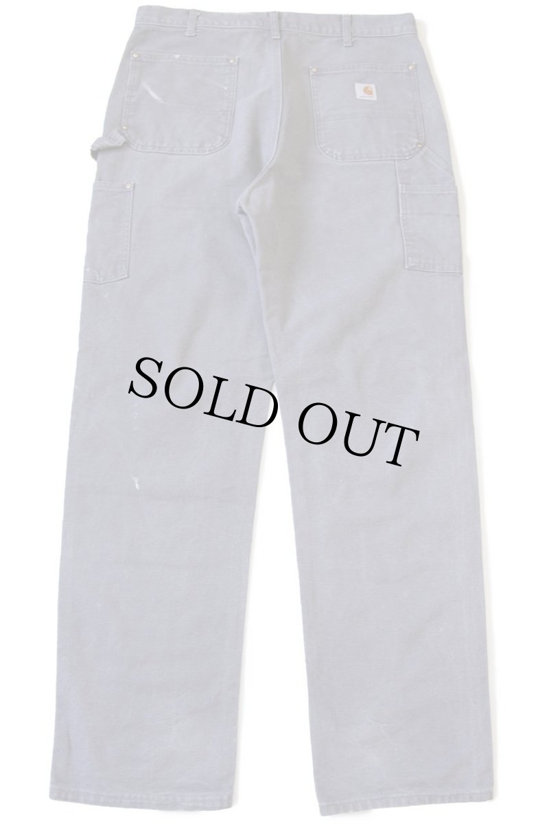 画像3: USA製 carharttカーハート ダック地 ダブルニー ペインターパンツ ペンキ飛び グレー w36 L34 (3)