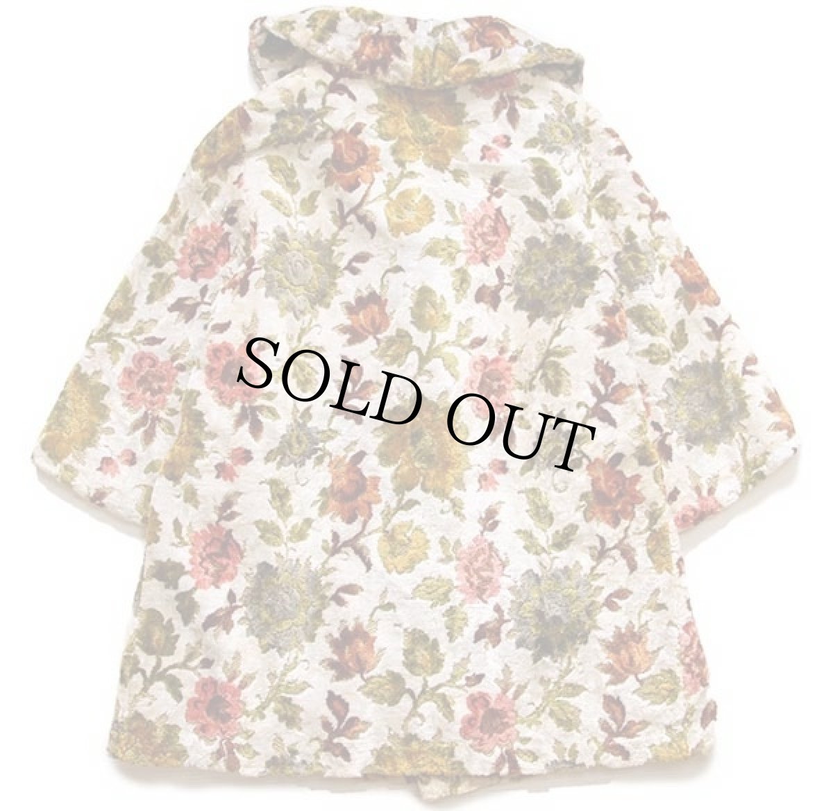 画像2: 60s フラワー柄 ショールカラー ゴブラン織り コート 16 (2)