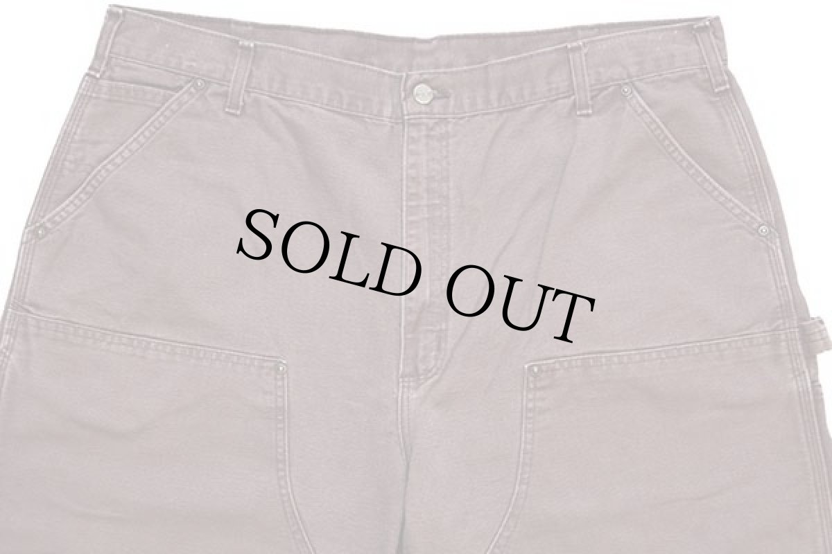 画像4: 00s USA製 carharttカーハート ダック地 ダブルニー ペインターパンツ 焦げ茶 w42 L34 (4)