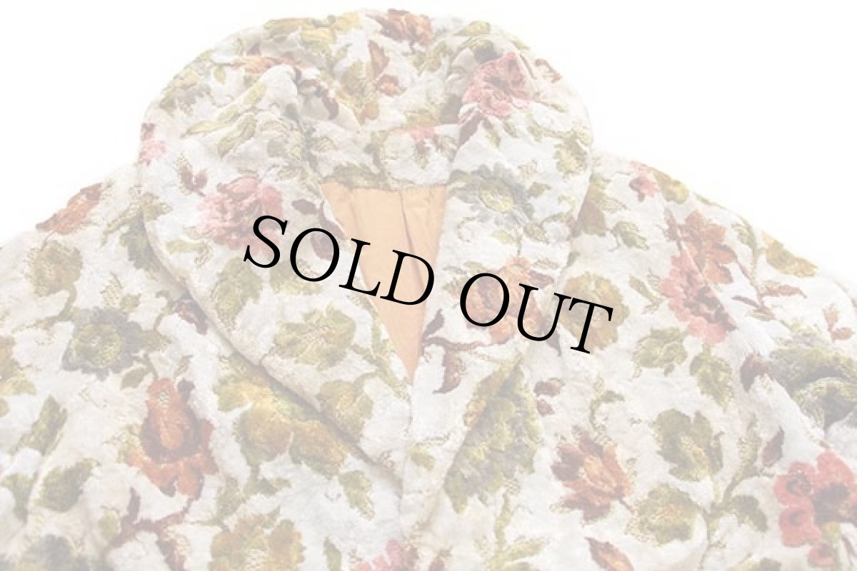 画像3: 60s フラワー柄 ショールカラー ゴブラン織り コート 16 (3)