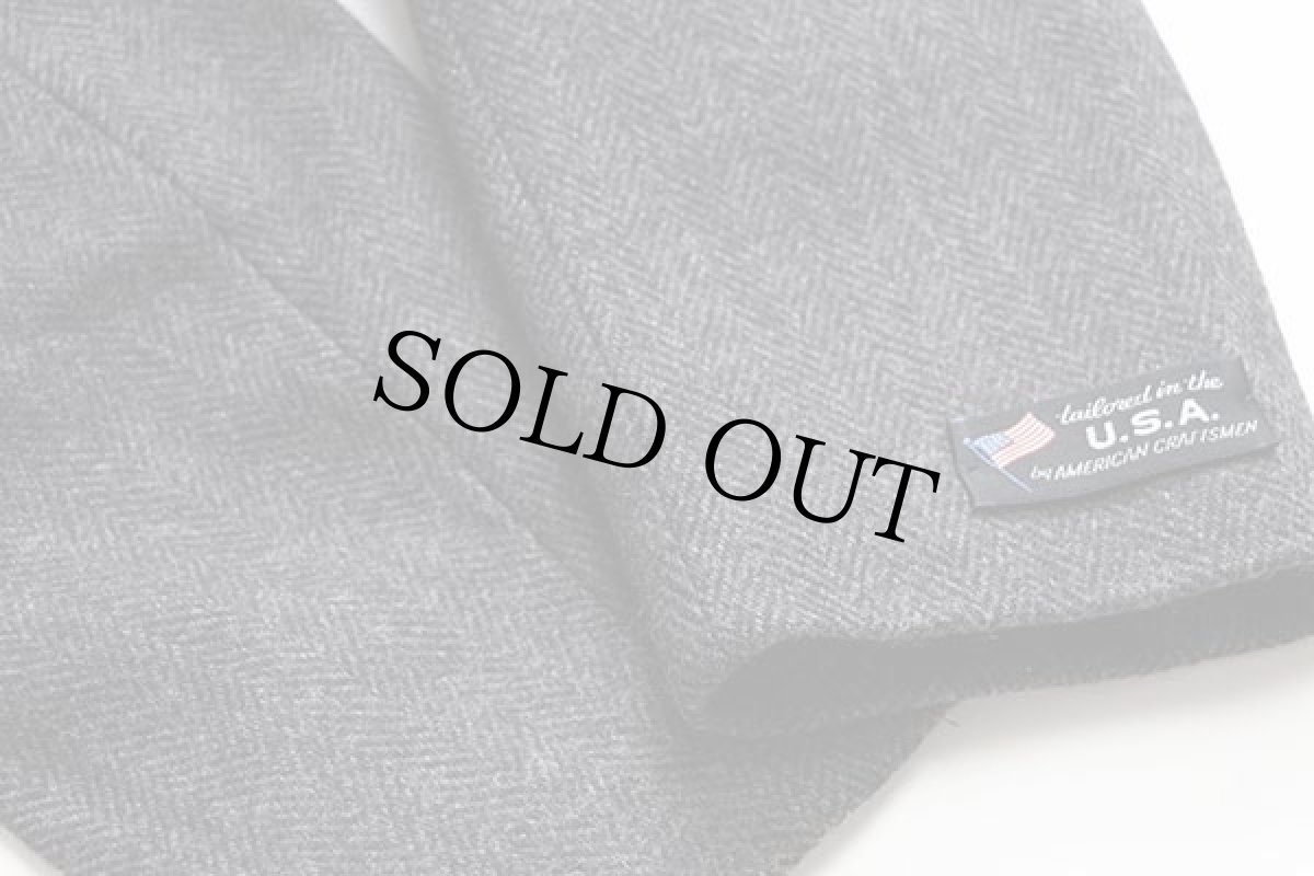 画像6: 80s USA製 John Weitz ヘリンボーン ツイード ウール チェスターコート 42 REG (6)