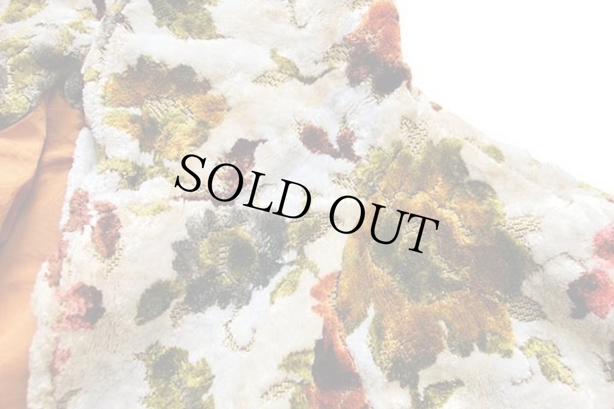 画像6: 60s フラワー柄 ショールカラー ゴブラン織り コート 16 (6)