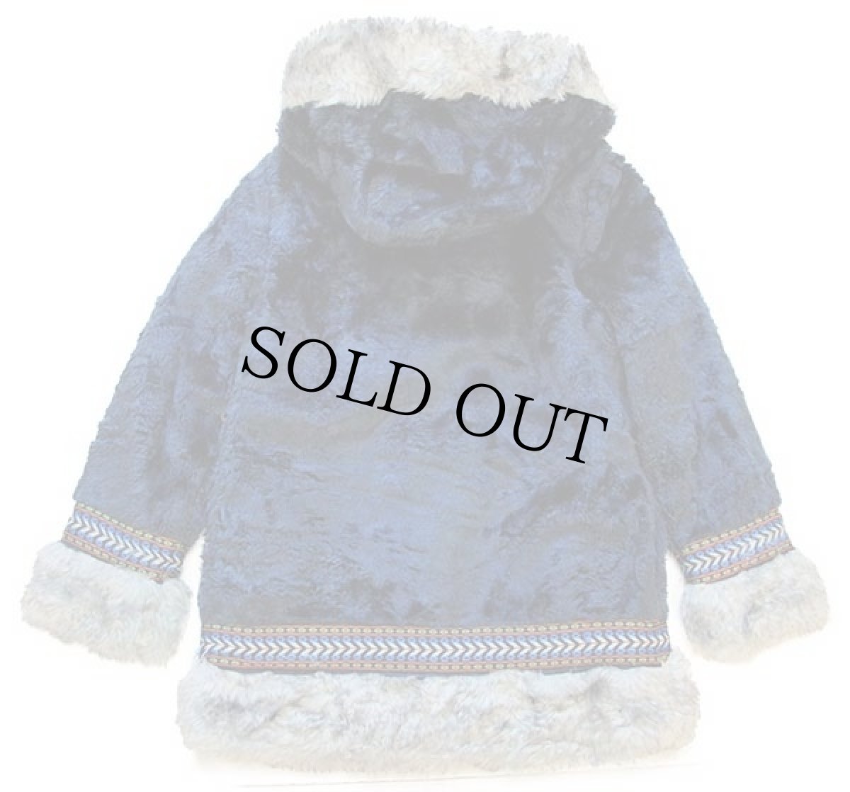 画像2: 70s UNKNOWN チロリアンテープ キルティングライナー フェイクファーコート 紺 12 (2)