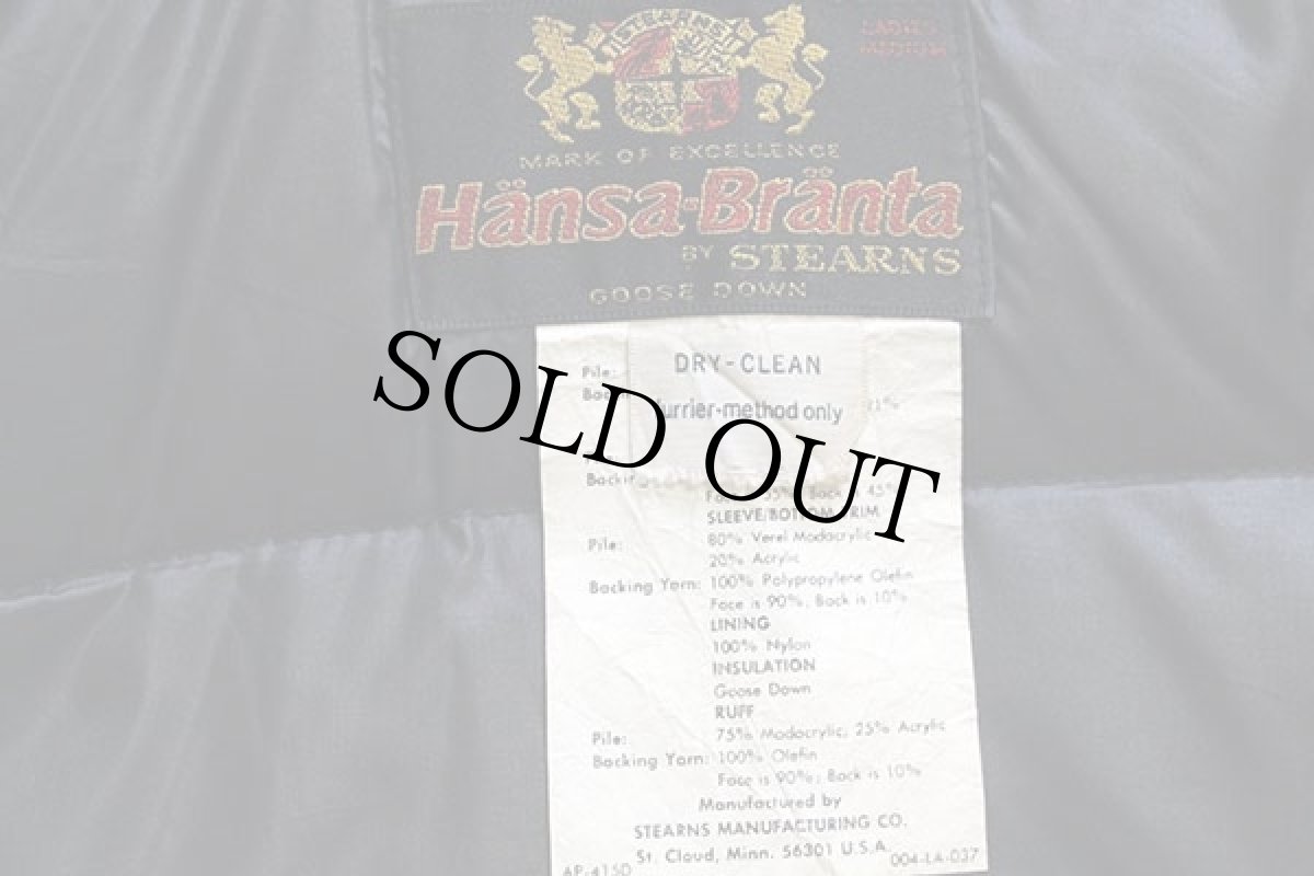 画像4: 70s USA製 Hansa-Branta by STEARNS チロリアンテープ エスキモー フェイクファー ダウンコート 黒 L-M (4)