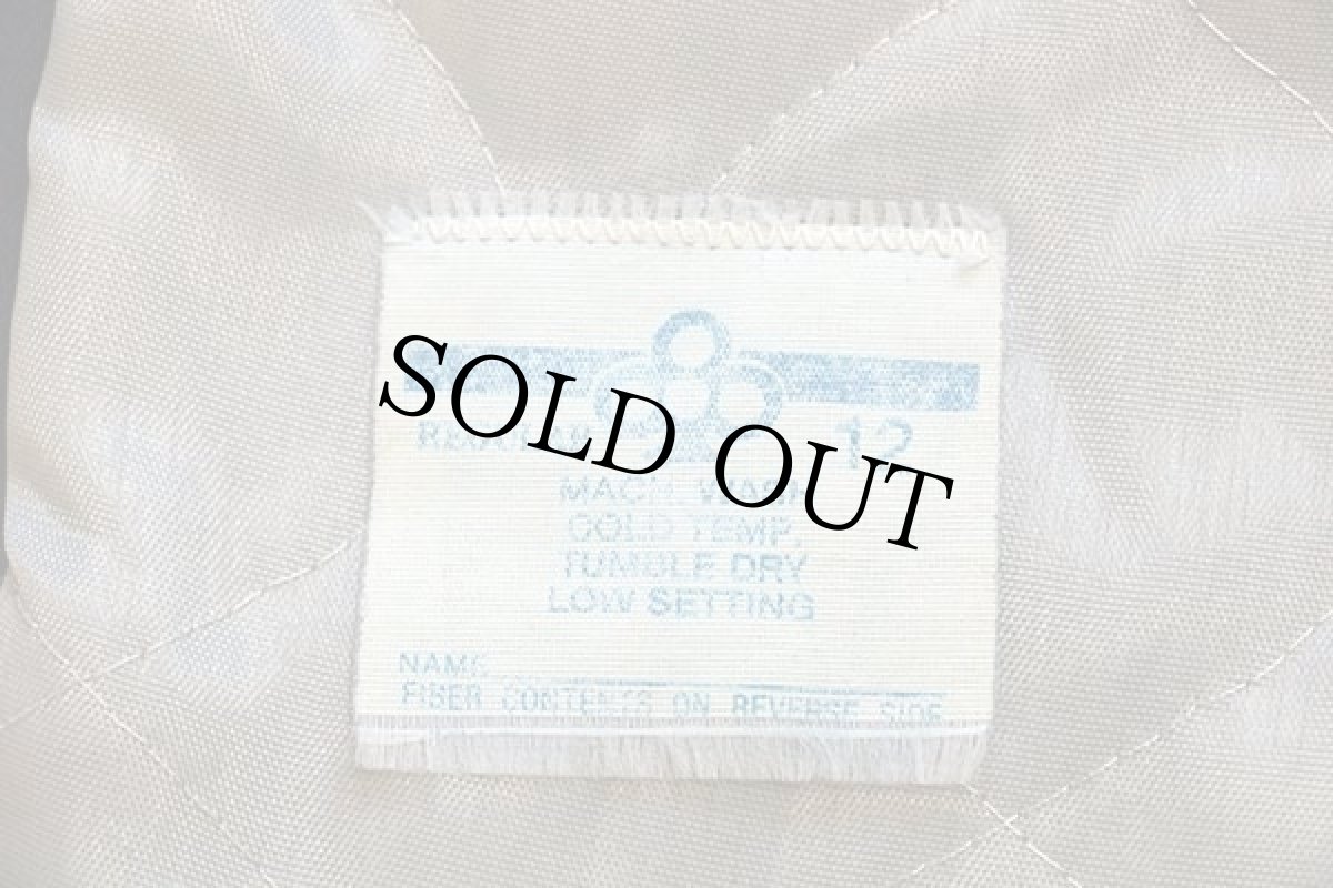 画像4: 70s UNKNOWN チロリアンテープ キルティングライナー フェイクファーコート 紺 12 (4)