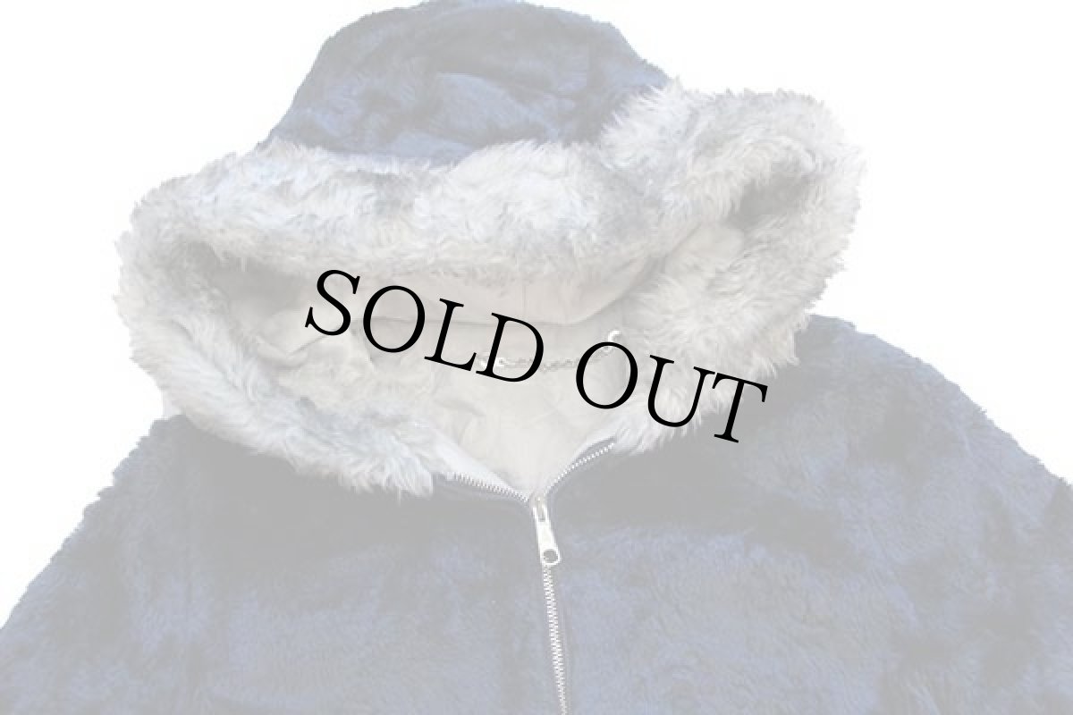 画像3: 70s UNKNOWN チロリアンテープ キルティングライナー フェイクファーコート 紺 12 (3)