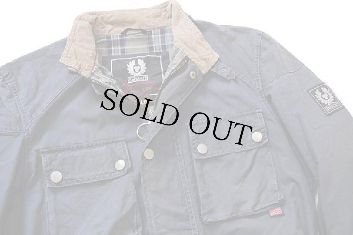 画像3: 英国製 Belstaffベルスタッフ GOLD Label ロードマスター ワックスコットン オイルドジャケット 薄紺 M (3)