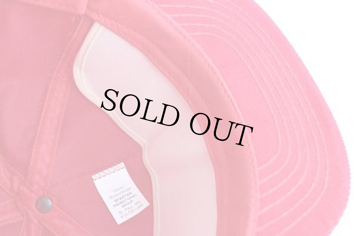 画像6: デッドストック★80s USA製 AMERECT INC. STEEL ERECTORS 発泡プリント コーデュロイキャップ 赤 (6)