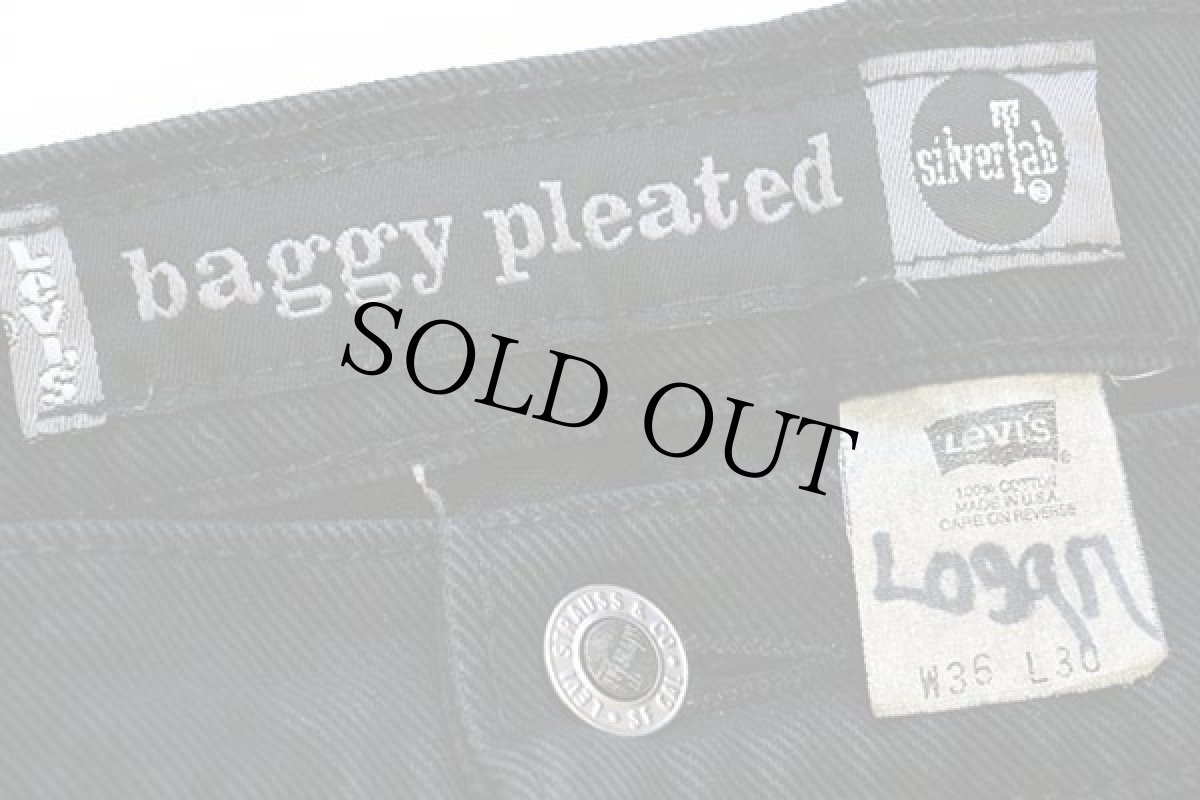 画像6: 90s USA製 Levi'sリーバイス silverTabシルバータブ baggy pleated ワンタック ブラック デニムパンツ 後染め w36 L30 (6)
