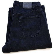 画像1: 90s USA製 Levi'sリーバイス silverTabシルバータブ baggy pleated ワンタック ブラック デニムパンツ 後染め w36 L30 (1)