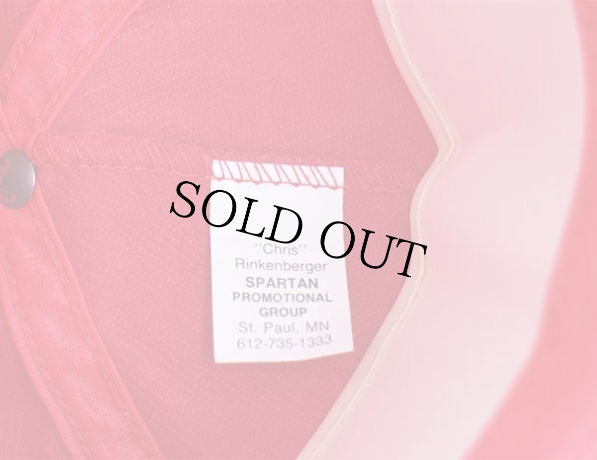 画像5: デッドストック★80s USA製 AMERECT INC. STEEL ERECTORS 発泡プリント コーデュロイキャップ 赤 (5)