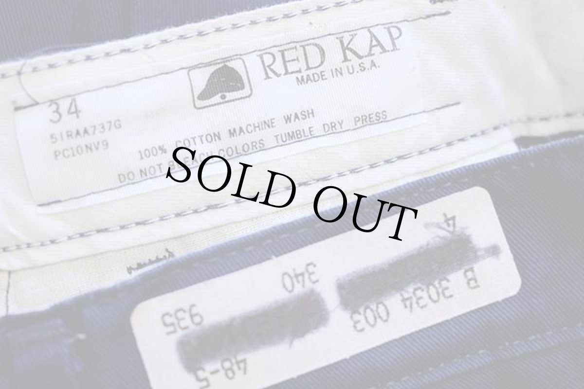 画像6: 80s USA製 RED KAPレッドキャップ コットンツイル ワークパンツ 紺 34 (6)