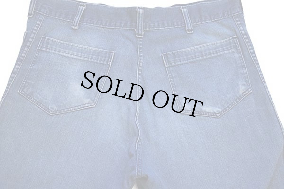 画像5: 70s navdungaree フレア デニム セーラーパンツ w35 (5)