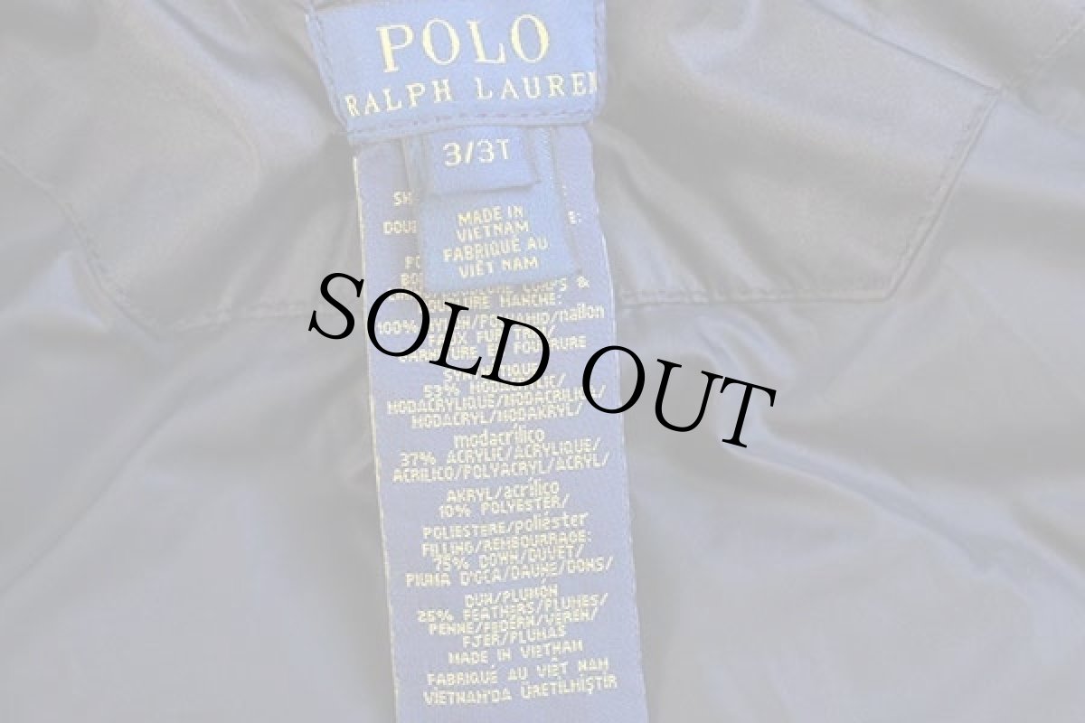 画像5: ポロ ラルフローレン フェイクファー&フード付き ナイロン ダウンジャケット 黒 キッズ3/3T★パーカー (5)