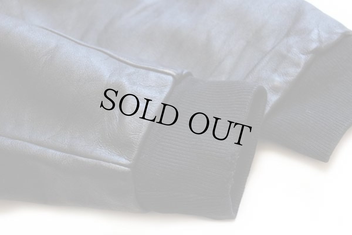 画像8: 80s USA製 Budweiserバドワイザー LATIN FUSION刺繍&パッチ付き キルティングライナー メルトン ウール 袖革スタジャン 黒 M (8)