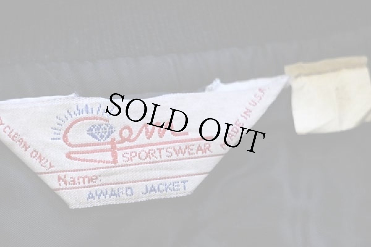 画像5: 80s USA製 Budweiserバドワイザー LATIN FUSION刺繍&パッチ付き キルティングライナー メルトン ウール 袖革スタジャン 黒 M (5)