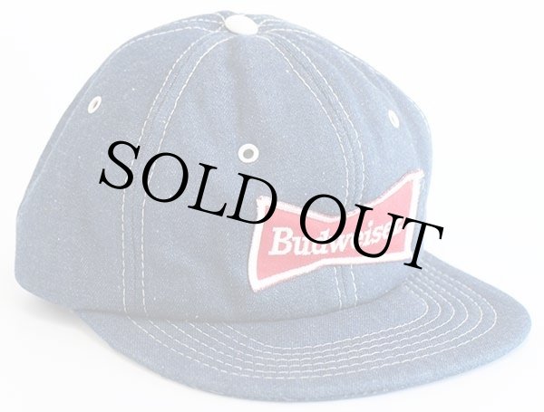 希少。タグ。Budweiser80s バドワイザー　デニムキャップ　ヴィンテージ VINTAGE - 希少！80s Budweiser バドワイザー デニムキャップの通販 by