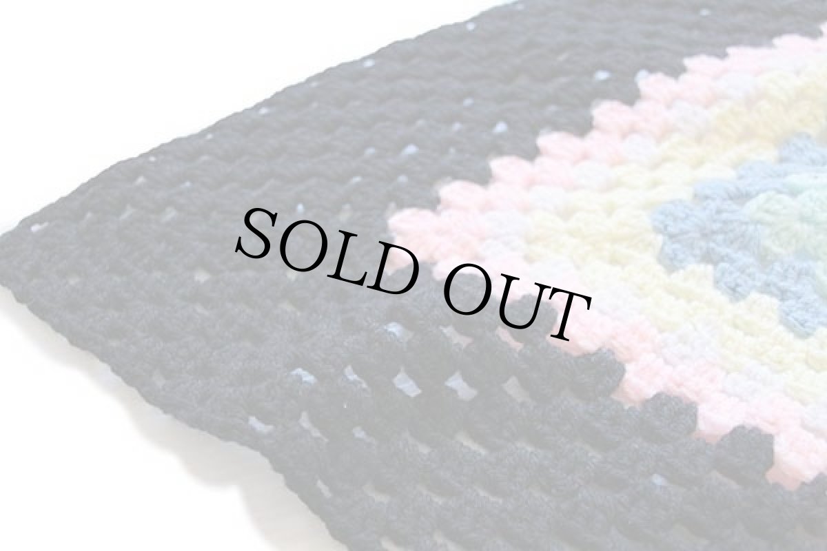 画像4: スクエア ニット グラニー ブランケット 大判 (4)