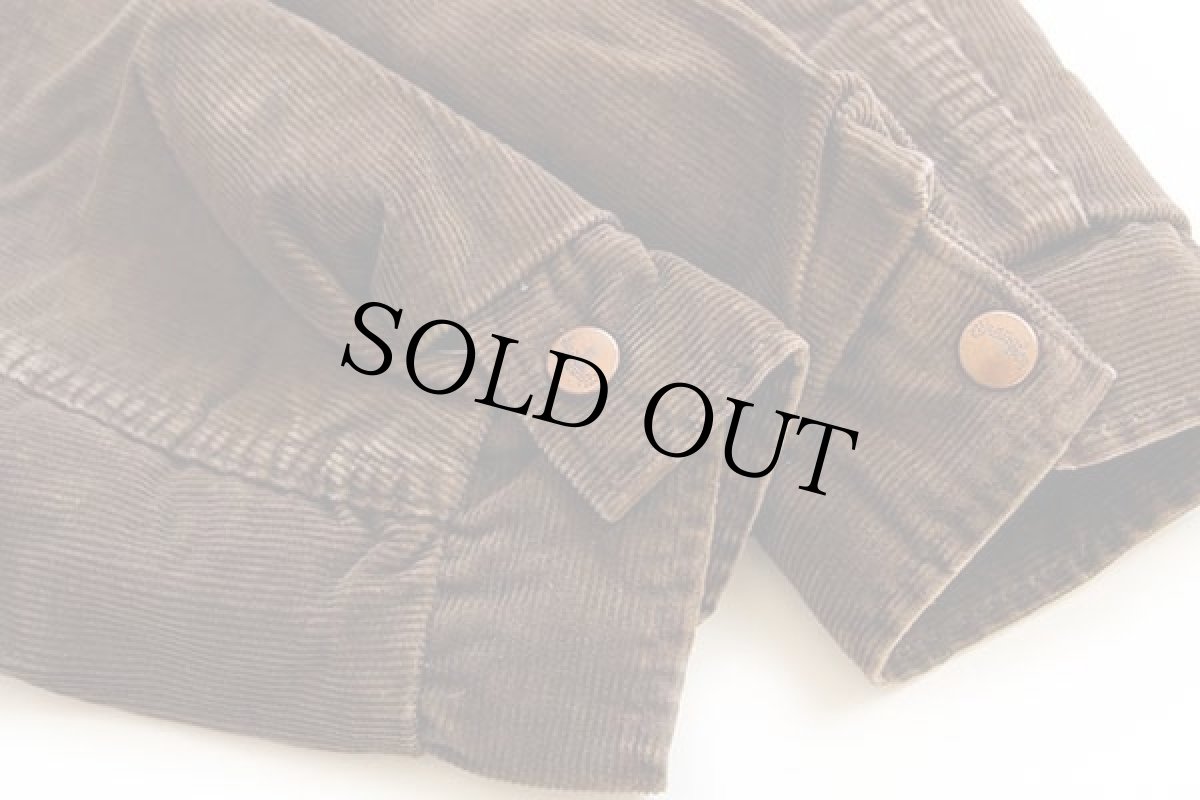 画像6: 70s USA製 Wranglerラングラー ボアライナー コーデュロイ ランチコート 焦げ茶 L★ボアジャケット (6)