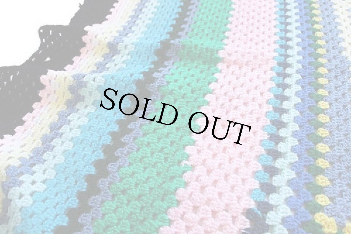 画像3: スクエア ニット グラニー ブランケット 大判 (3)