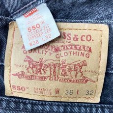 画像6: 90s USA製 Levi'sリーバイス 550 ブラック デニムパンツ w36 L32★80 (6)